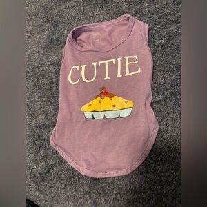 Dog Shirt. Pet Tee sleeveless
Cutie (pie) 🥧 
Size small 
Lavender